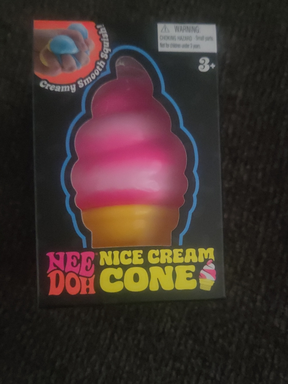 Nice Cream Cone Squishy Toy - Pink and White